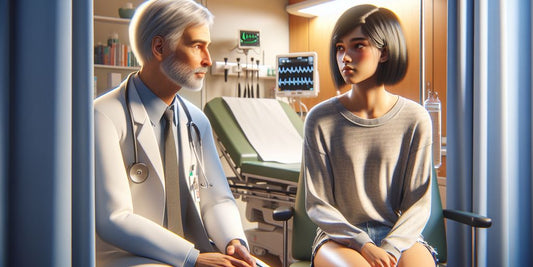doctor consulting with LGBTQ+ patient in hospital