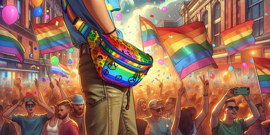 LGBTQ+ fanny pack colorful pride parade