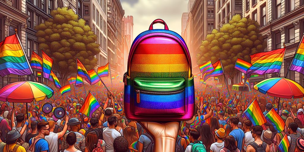 LGBTQ+ backpack colorful pride parade