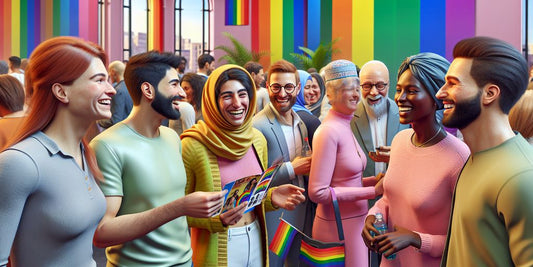 LGBTQ+ awareness event in a community center